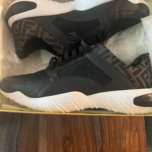 Fendi Black and Brown Athletic Shoes with Chunky Sole
